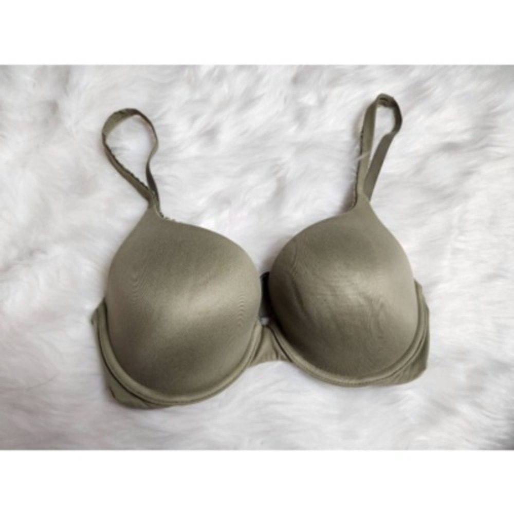 Victorias‎ Secret Womens Push Up Bra Green Underwire Padded Solid 32DD